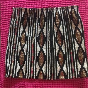 Satin lined sexy dressy sequin skirt cocktail holiday mini